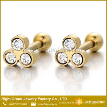 Customized Surgical Steel CZ Gems Ear Tragus Earrings For Women And Girls